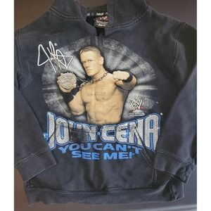 Hybrid WWE John Cena Hoodie You Can't See Me! Wrestling Pullover S Vintage Y2K